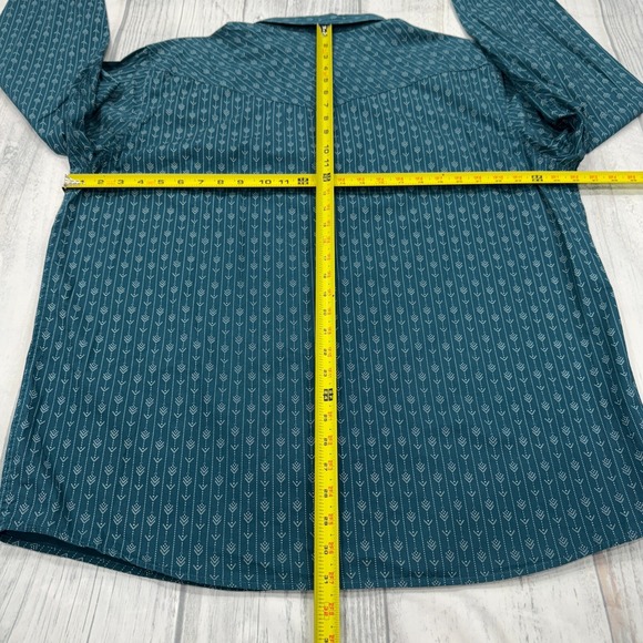 Cody James Western Pearl Snap Shirt 2XL Blue Long Sleeve Cowboy Aztec Mens - Picture 5 of 10